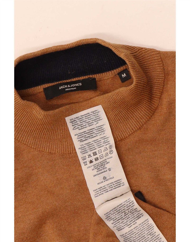 Męski sweter z golfem Jack & Jones, średniobrązowy, bawełniany