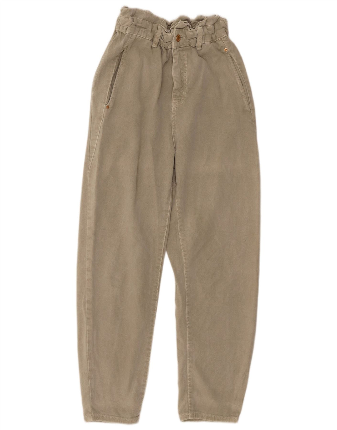 Damskie zwężane spodnie codzienne ZARA z wysokim stanem EU 36 XS W26 L26 szare