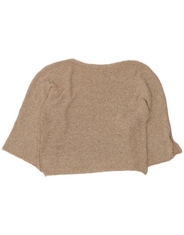 Damski sweter Zara Crop Oversize z dekoltem w łódkę UK 14 Średni Beż