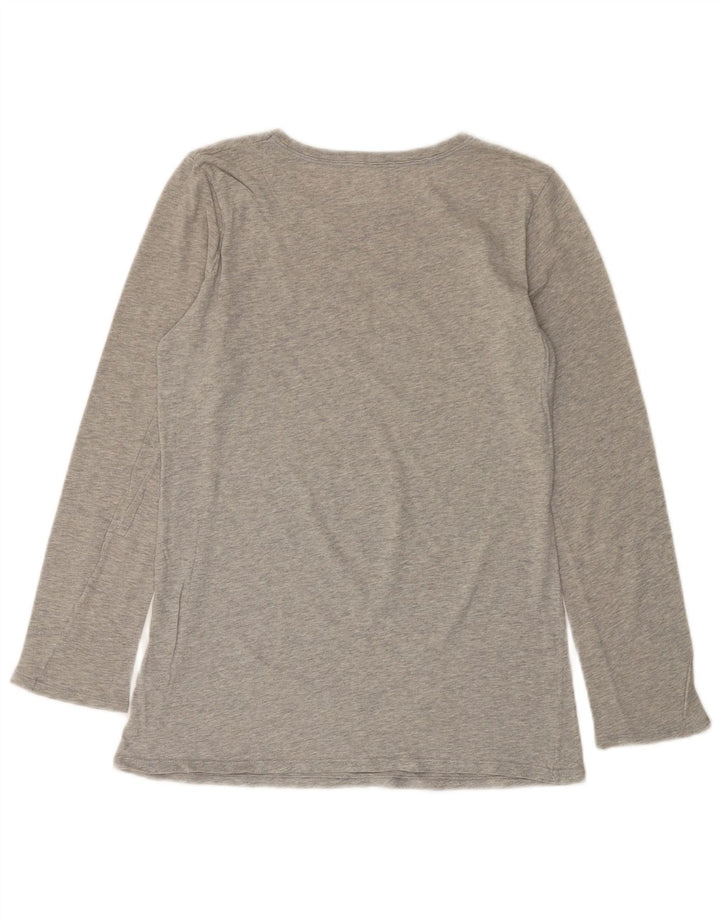 Damski top BENETTON Peanuts Graphic z długim rękawem UK 6 XS, szara bawełna