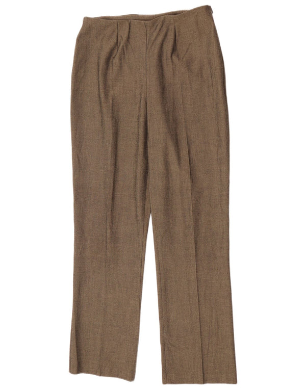 Marks & Spencer Damskie spodnie garniturowe z wysokim stanem UK 12 Medium W26 L28 Khaki