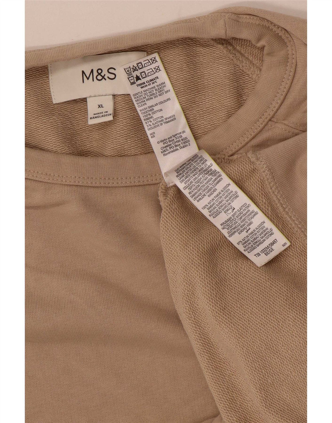 Marks & Spencer Męski sweter XL, beżowy, bawełniany