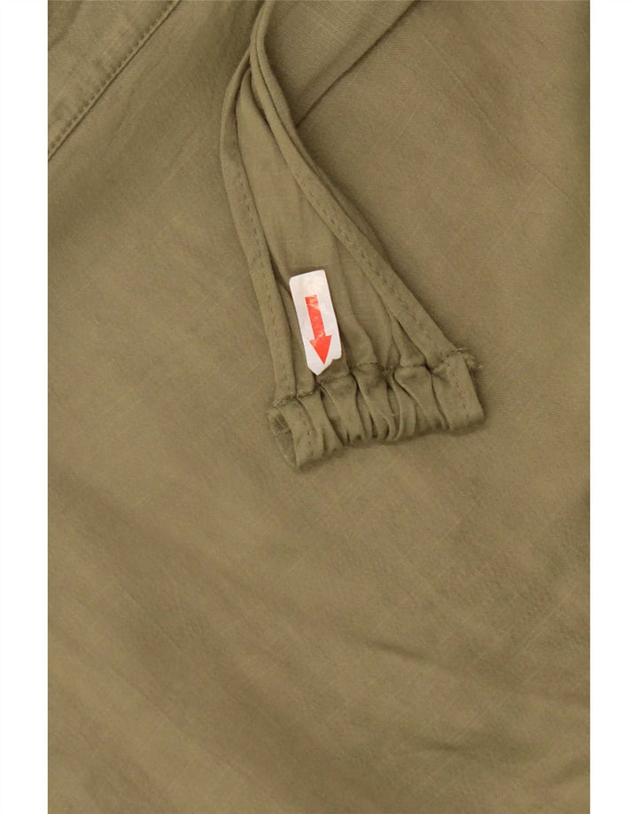 Zara Damska mini spódniczka kopertowa mała W26 Khaki wiskoza