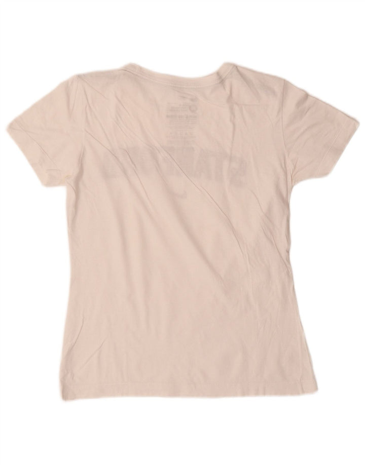 Damska koszulka NIKE Stanford Slim Fit Graphic Top UK 12 Średnia biel