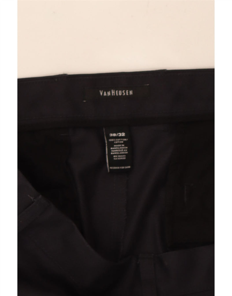 VAN HEUSEN Mens Straight Chino Trousers W28 L32 Navy Blue Cotton Vintage Van Heusen and Second-Hand Van Heusen from Messina Hembry 