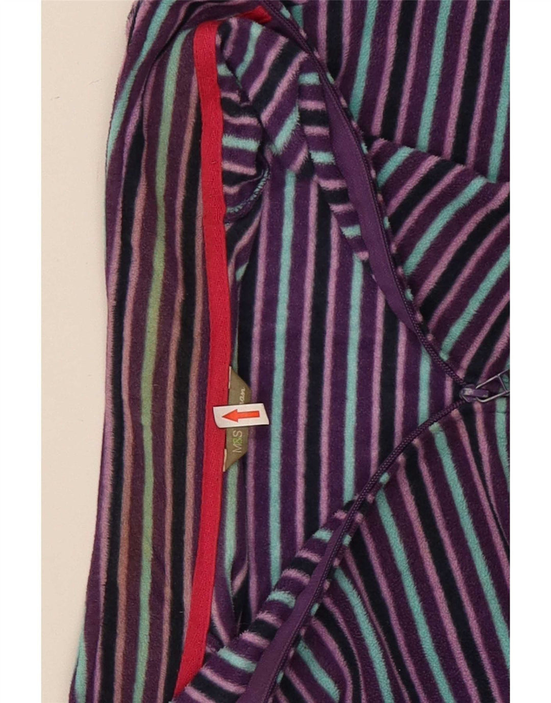 Damska kurtka polarowa Marks & Spencer UK 22 2XL Fioletowy poliester w paski