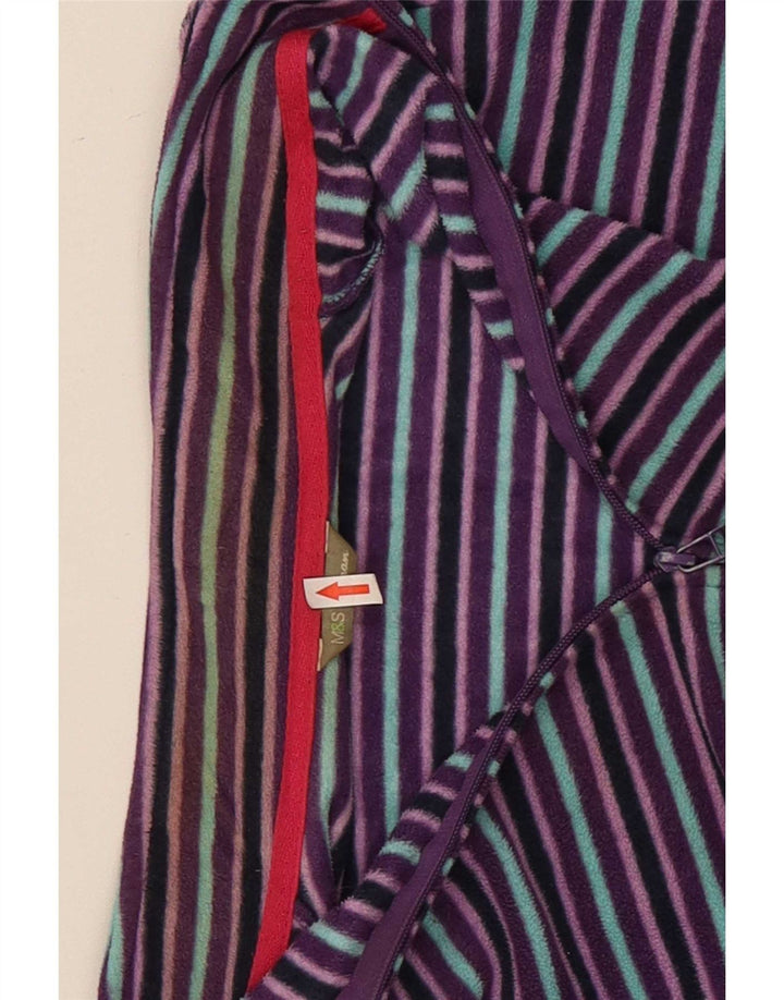 Damska kurtka polarowa Marks & Spencer UK 22 2XL Fioletowy poliester w paski