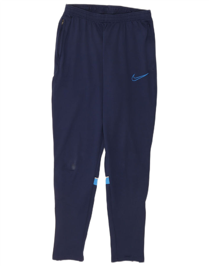 Męskie spodnie dresowe Nike Dri Fit, poliester w kolorze średniego granatu, w blokach kolorów