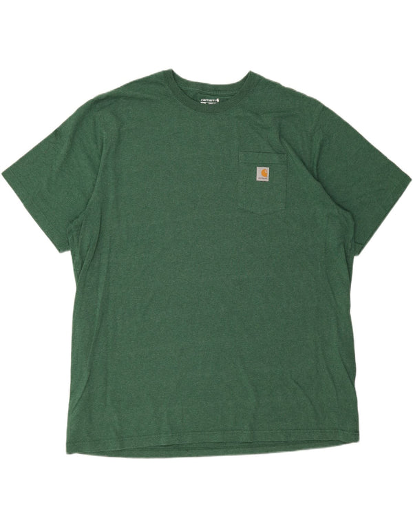T-shirt męski CARHARTT o luźnym kroju, wysoki, 3XL, zielony, bawełniany