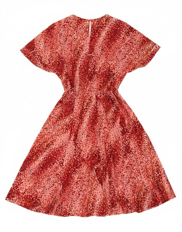 Vintage damska sukienka o linii A IT 50 XL Burgundowa w cętki