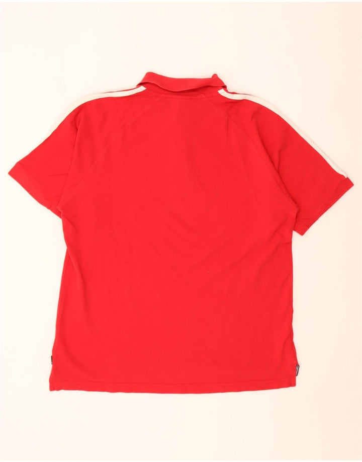 Męska koszulka polo Adidas, średnia czerwona, bawełniana