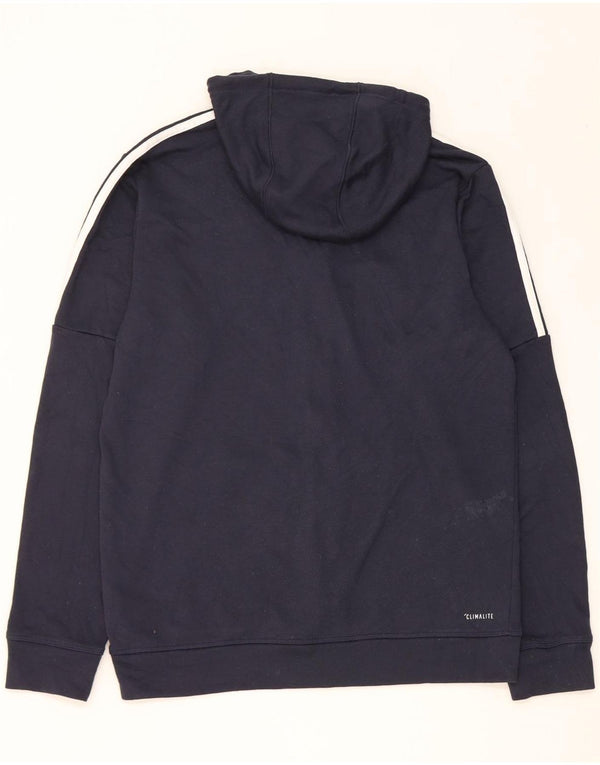 Adidas Mens Climalite Zip Hoodie Sweater Medium Navy Blue Polyester