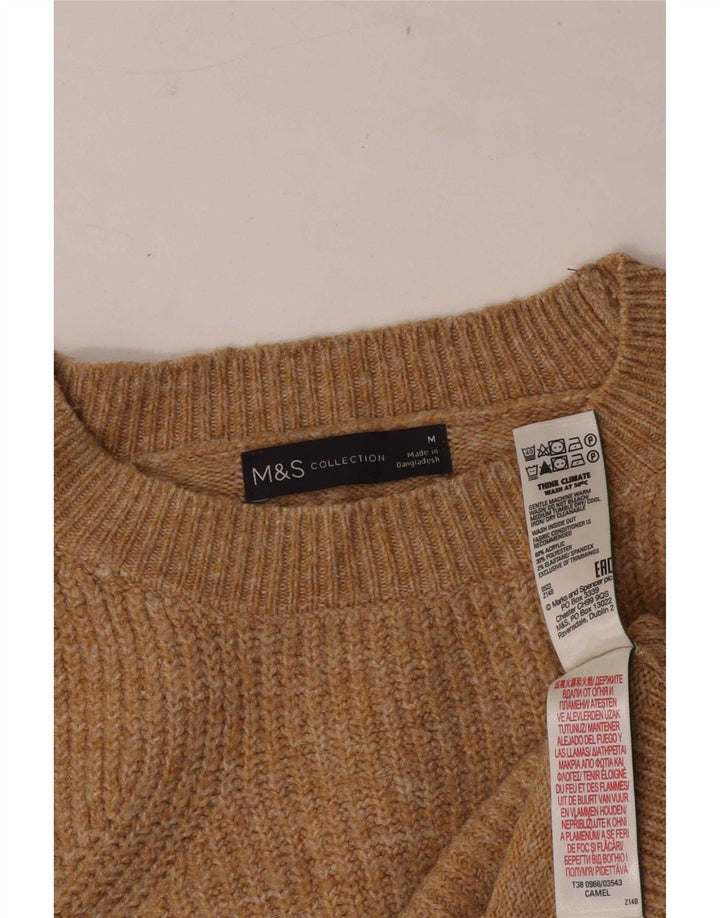 Marks & Spencer Damski sweter z okrągłym dekoltem UK 14 Średni brązowy nakrapiany