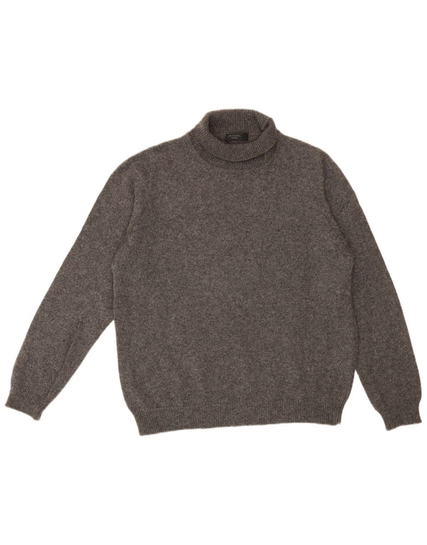 Max Mara Damski sweter weekendowy z okrągłym dekoltem UK 18 XL Szara wełna alpaki