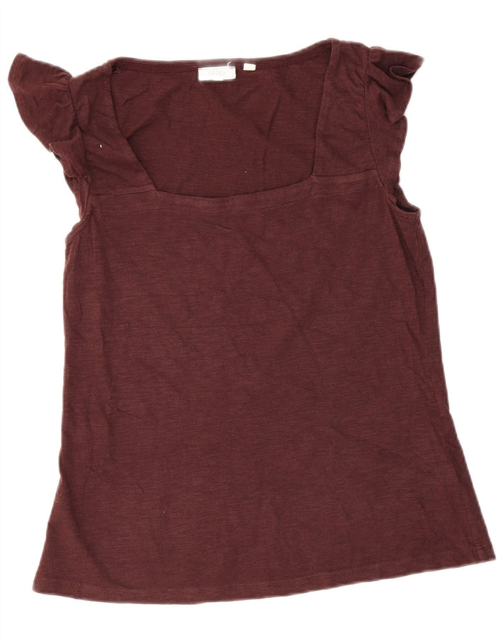 Bluzka damska Fat Face Top UK 10 Small Burgundowa bawełna