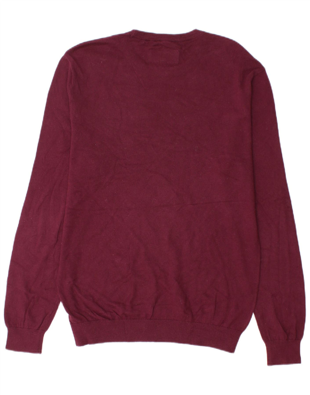 Męski sweter Jack Wills z okrągłym dekoltem, średnia bordowa bawełna
