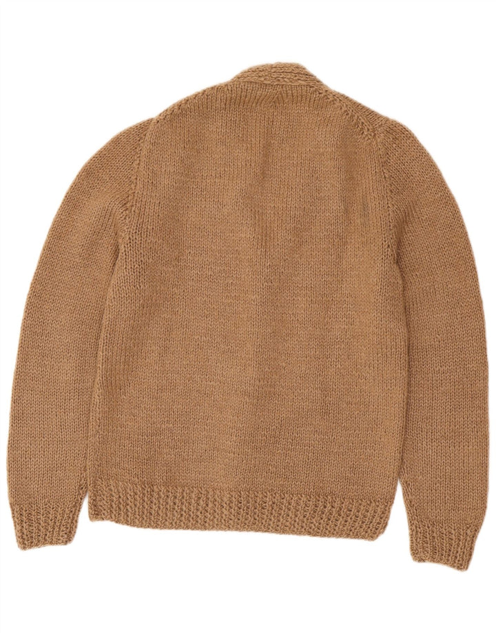 Vintage męski sweter rozpinany XS brązowy