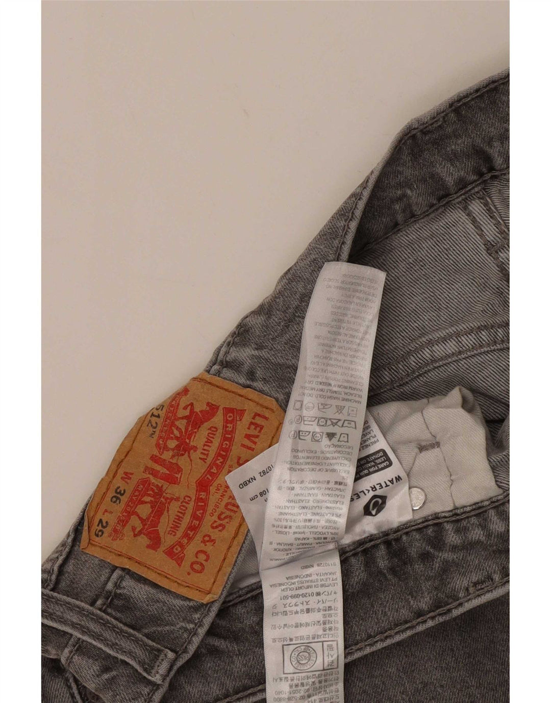 Męskie jeansy Levi's 512 Slim Tapered W36 L29 Szara bawełna