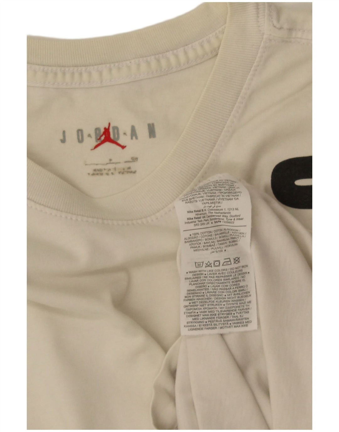 Męski T-shirt z grafiką Jordan, mały, bawełniany w kolorze złamanej bieli