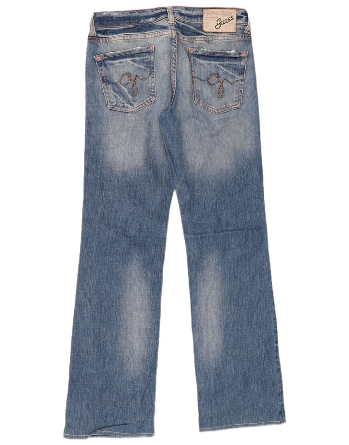 Damskie proste dżinsy GUESS W26 L29 Niebieskie bawełniane