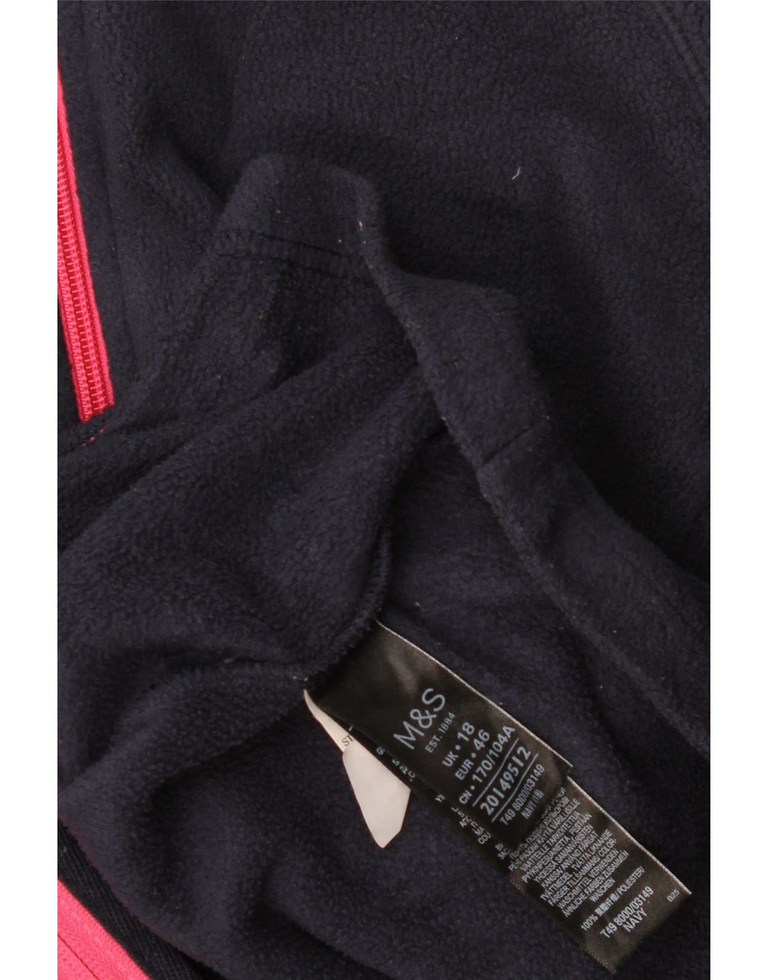 Damski sweter polarowy Marks & Spencer UK 18 XL, granatowy, poliester