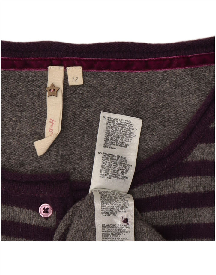 Sweter damski White Stuff UK 12, wełniany w średnie szare paski