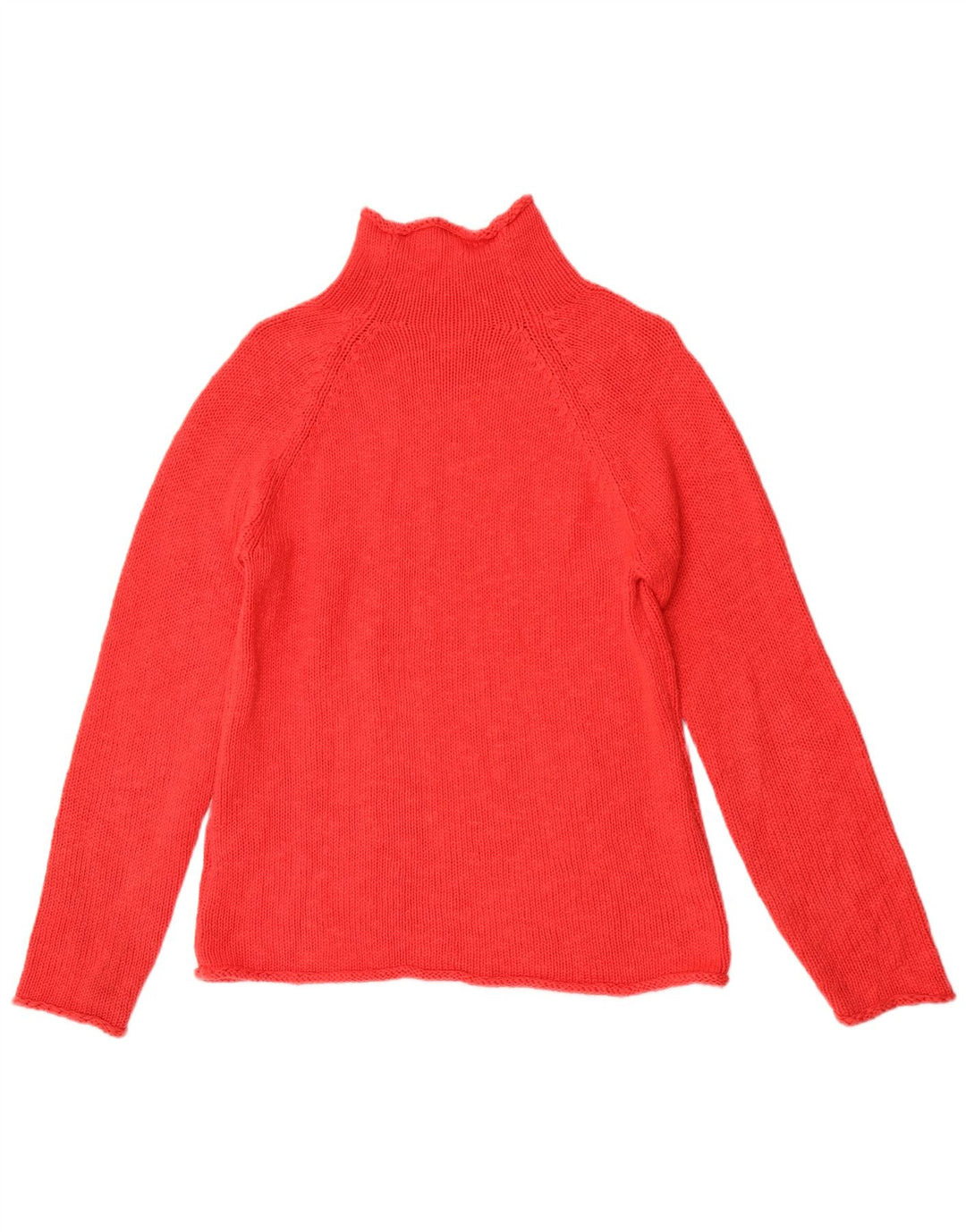 Damski sweter z golfem L.L.Bean UK 12, średni czerwony bawełniany