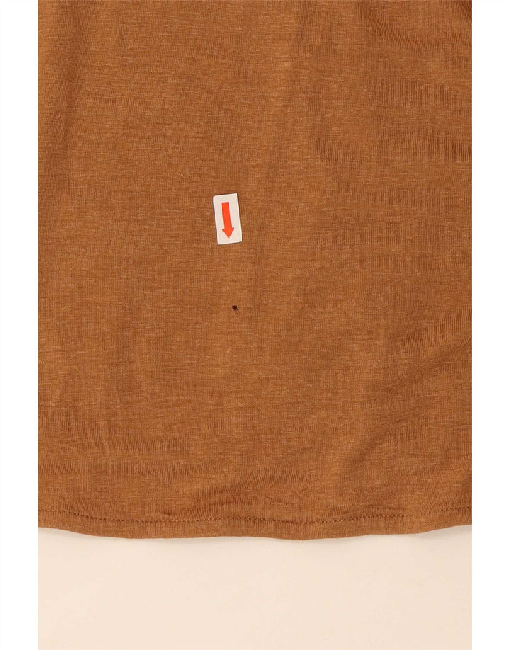 Damski top oversize z odkrytymi ramionami Benetton UK 14 w średnim beżowym kolorze wiskozy