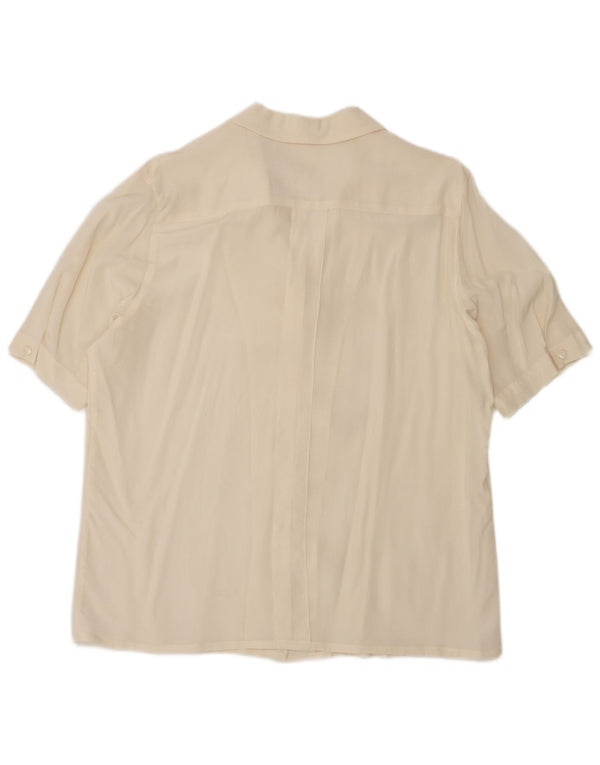 Bluzka damska z krótkim rękawem w stylu vintage, UK 18 XL Off White