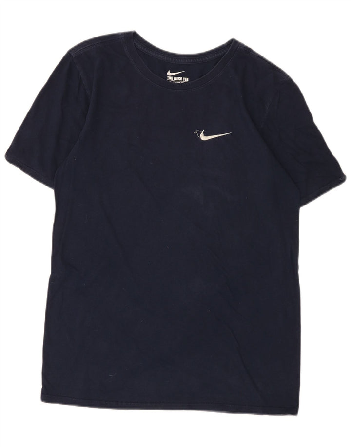 Męski T-shirt Nike o sportowym kroju, mały, granatowy, bawełniany