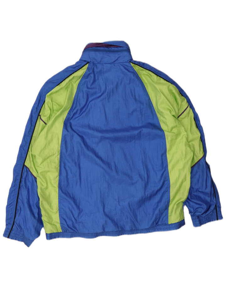 Męska bluza dresowa Diadora z grafiką, oversize, duża, niebieska, z blokami kolorów