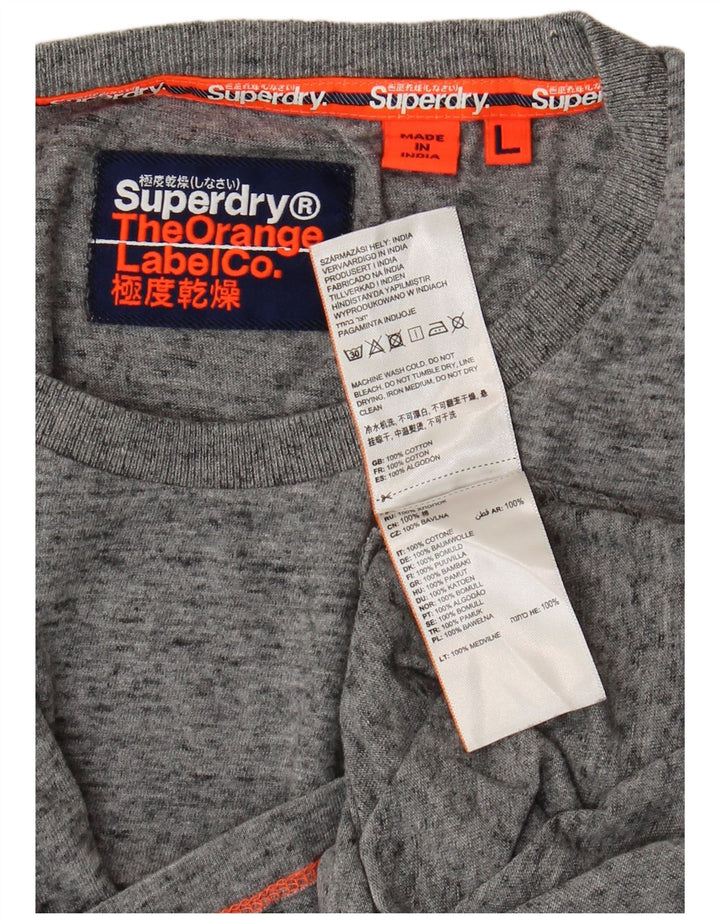 Męski T-shirt Superdry, duży, szary, bawełniany w plamki