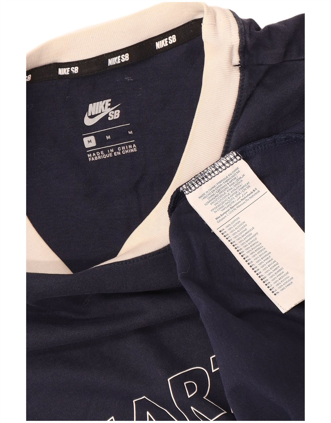 Męski T-shirt z grafiką NIKE, średni, granatowy, bawełniany