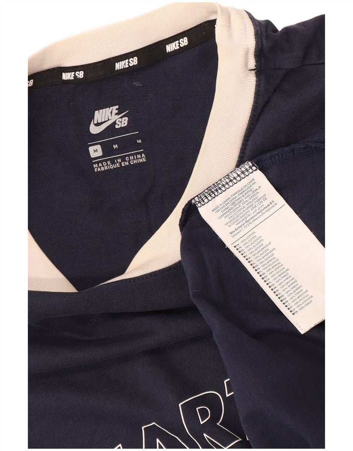 Męski T-shirt z grafiką NIKE, średni, granatowy, bawełniany