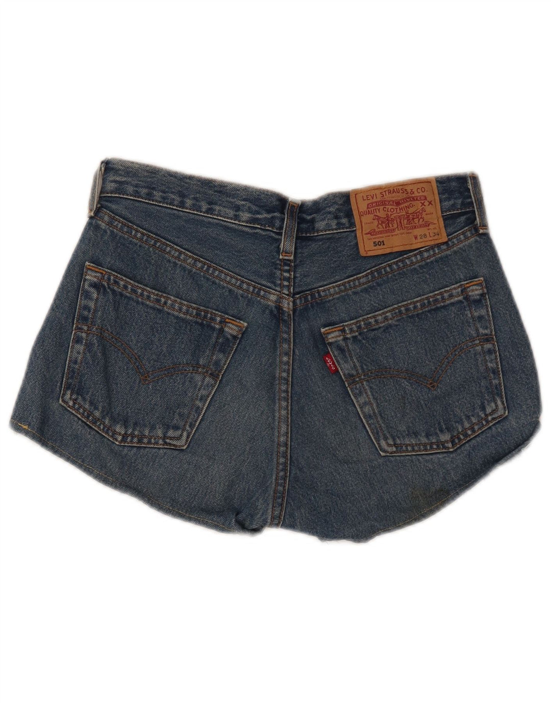 LEVI'S Womens 501 Denim Shorts W28 Medium Blue Cotton