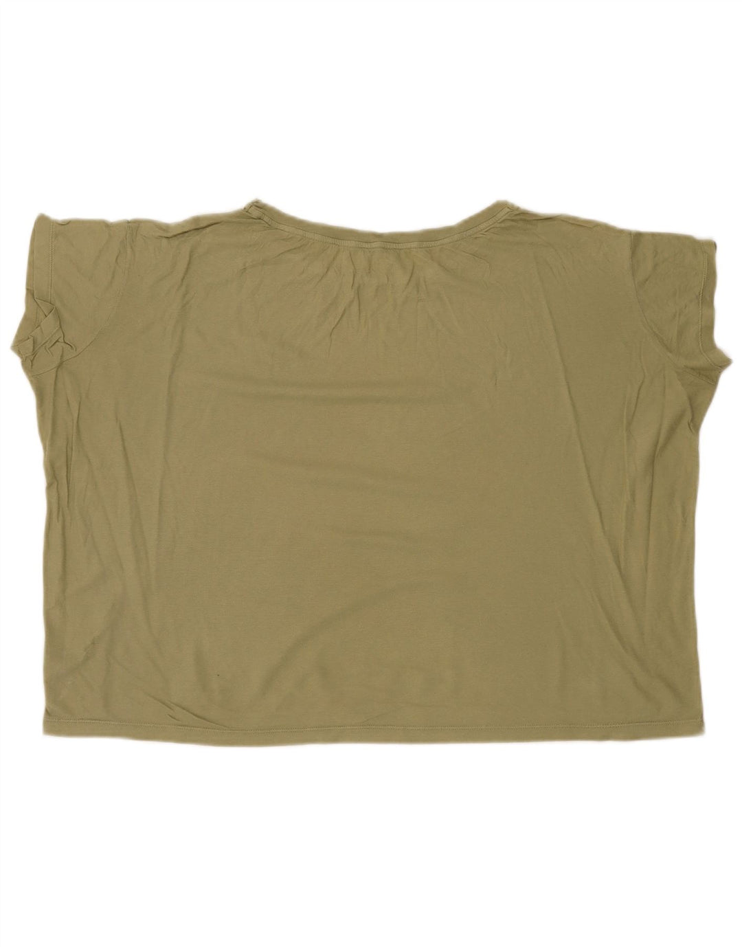 Damska koszulka typu Crop Oversize BENETTON Top UK 6 XS, bawełna khaki