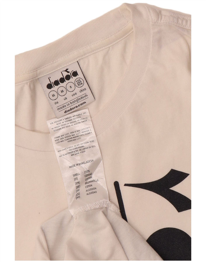 Męska koszulka z grafiką Diadora Top, bawełna w kolorze średniej bieli