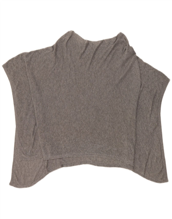 Damski sweter poncho Jigsaw w jednym rozmiarze, szary, nakrapiany lyocell