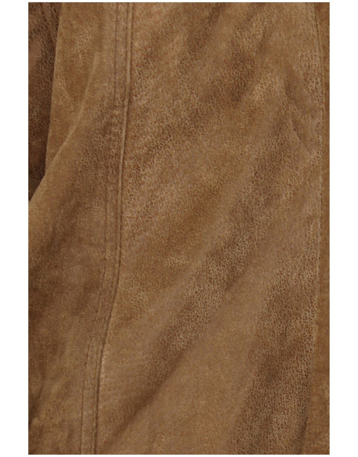 Męska kurtka shearling MONTGOMERY UK 44 2XL brązowa skóra