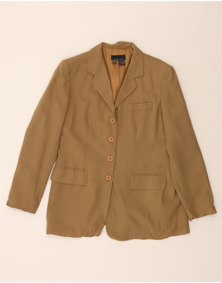 DKNY Womens 4 Button Blazer Jacket US 12 Large Beige Wool Vintage Dkny and Second-Hand Dkny from Messina Hembry 