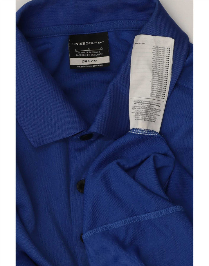 Męska koszulka polo Nike Dri Fit, duża niebieska, poliestrowa