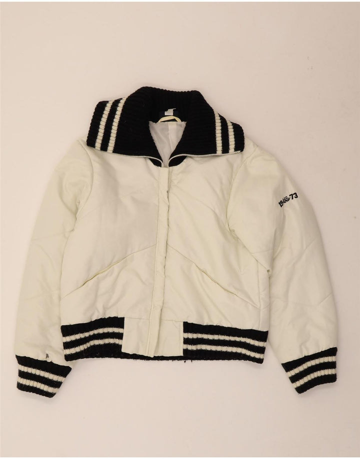 Damska ocieplana kurtka ARIZONA UK 14, duża, złamana biel, poliamid w blokach kolorów