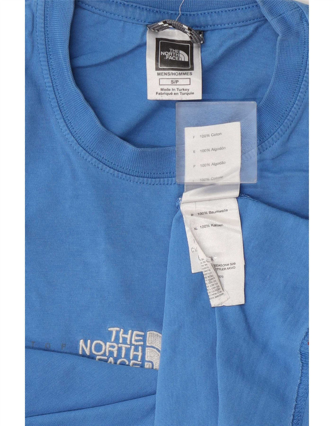T-shirt męski The North Face, mały, niebieski, bawełniany