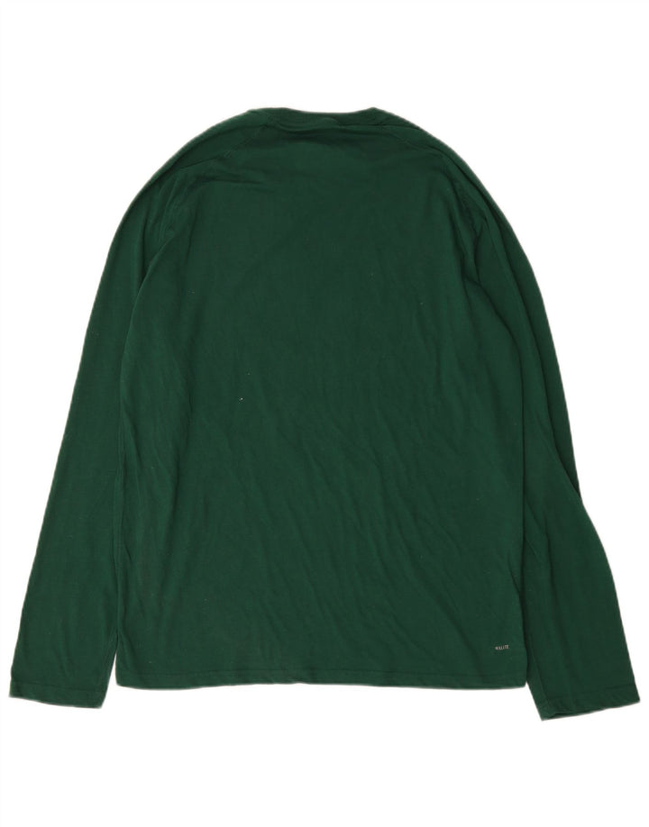 Adidas Męskie Climalite Graphic Top z długim rękawem, duże, zielone, bawełniane