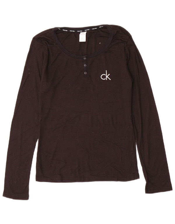 Damski top CALVIN KLEIN z długim rękawem UK 10, mały, brązowy