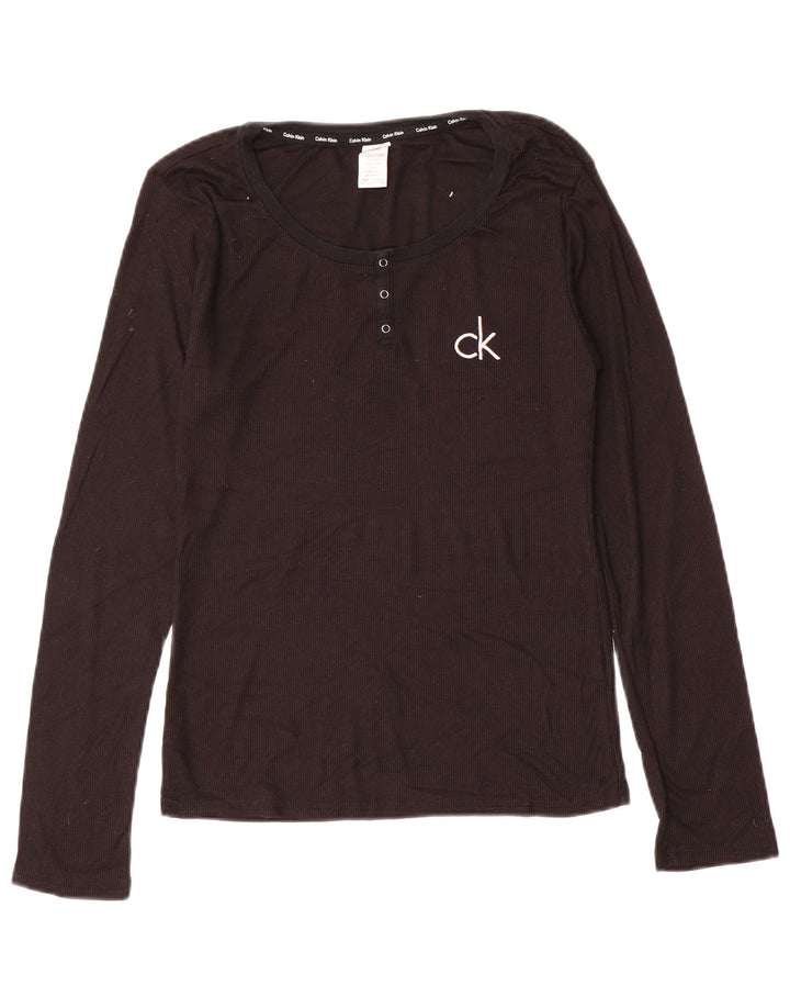 Damski top CALVIN KLEIN z długim rękawem UK 10, mały, brązowy