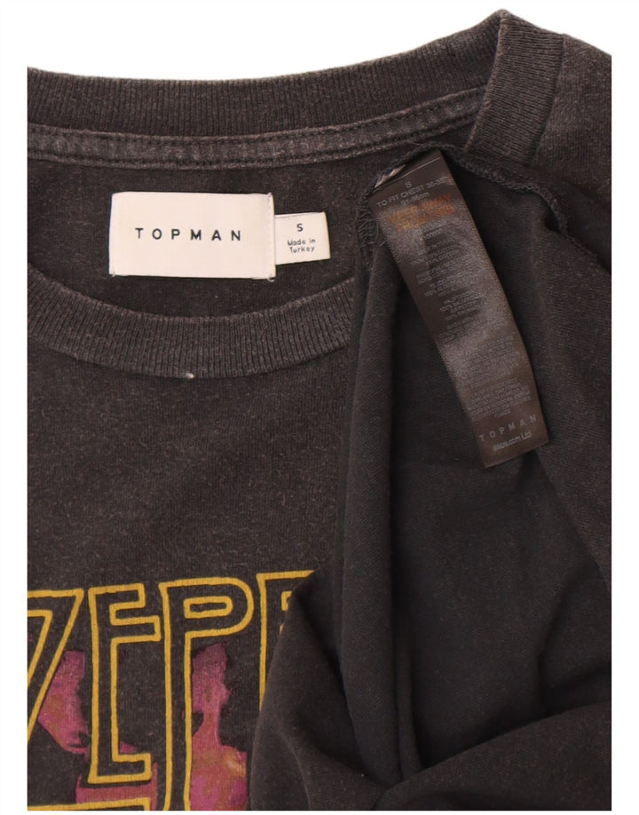 Męska koszulka z grafiką Topman, mała, szara bawełna