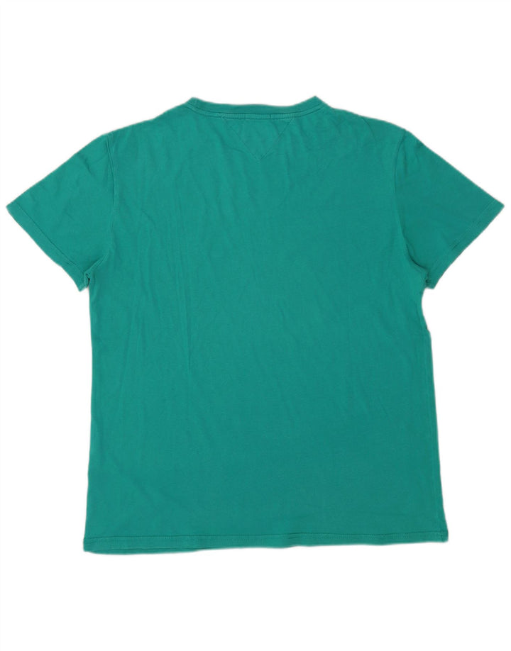 Męski T-shirt z grafiką o regularnym kroju Tommy Hilfiger, duży, turkusowy