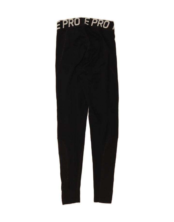 NIKE Womens Graphic Leggings UK 10 Small Black Polyester Vintage Nike and Second-Hand Nike from Messina Hembry 