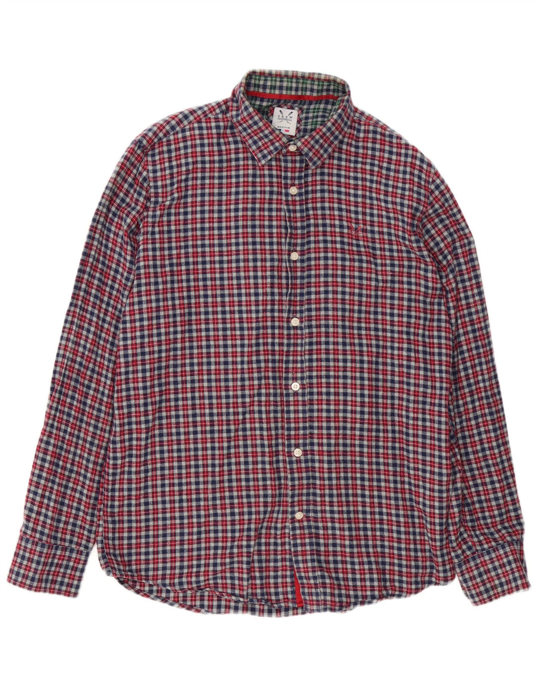 Crew Clothing Męska koszula flanelowa o klasycznym kroju, średnio szara, bawełniana w kratkę